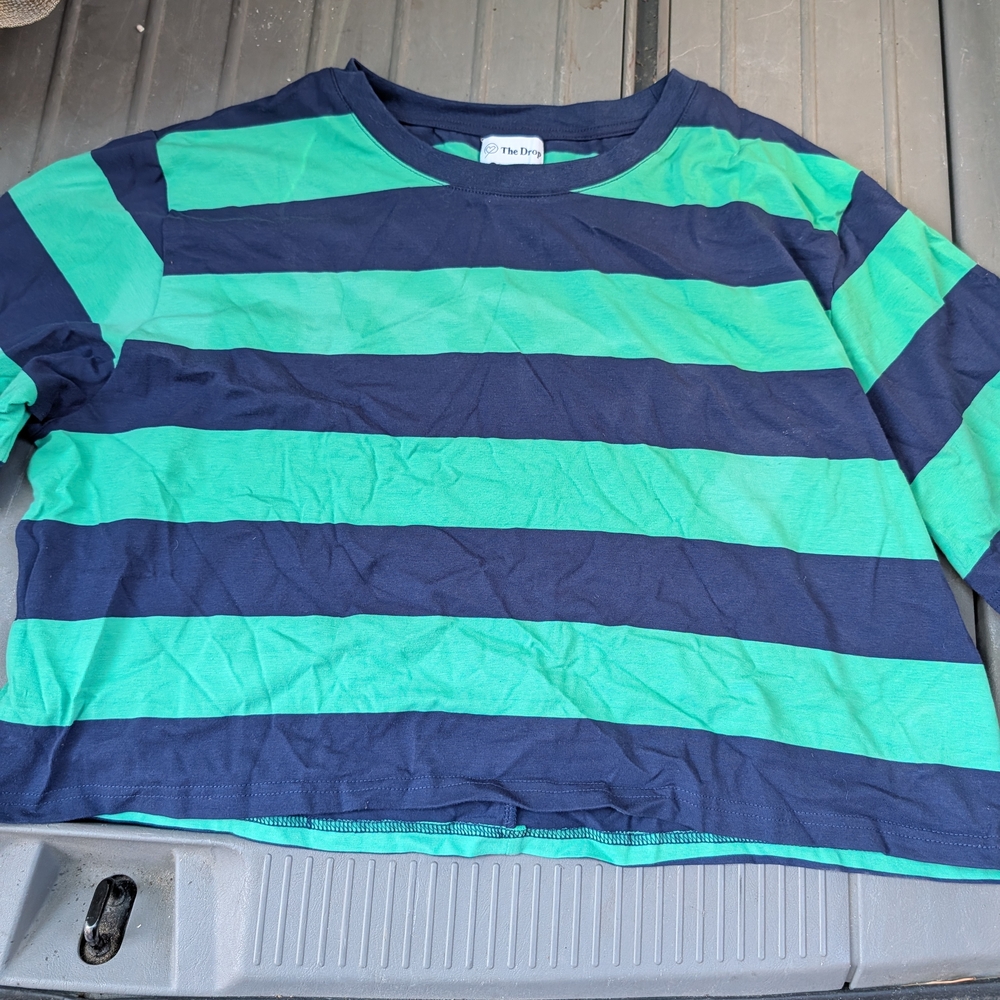 Striped Blue and Green Shirt